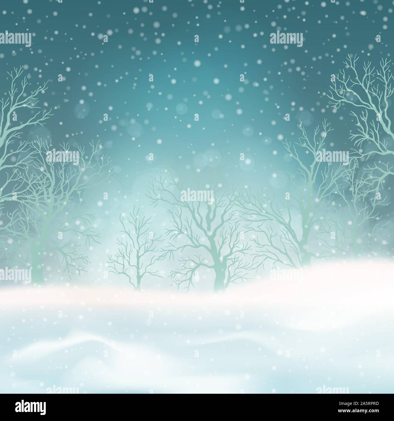 Neve Inverno Paesaggio Illustrazione Vettoriale