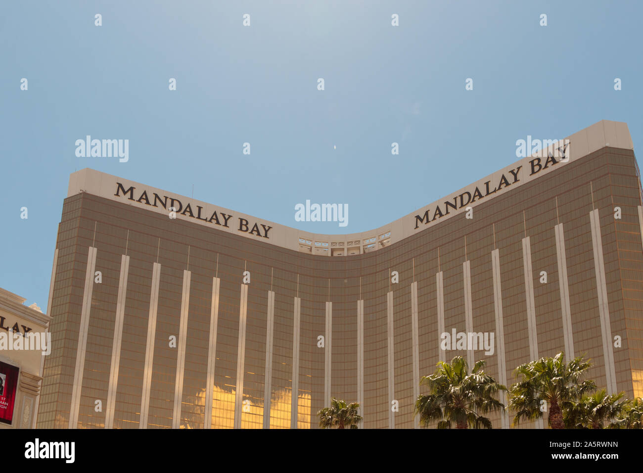 Vista del Mandalay Bay Hotel Foto Stock