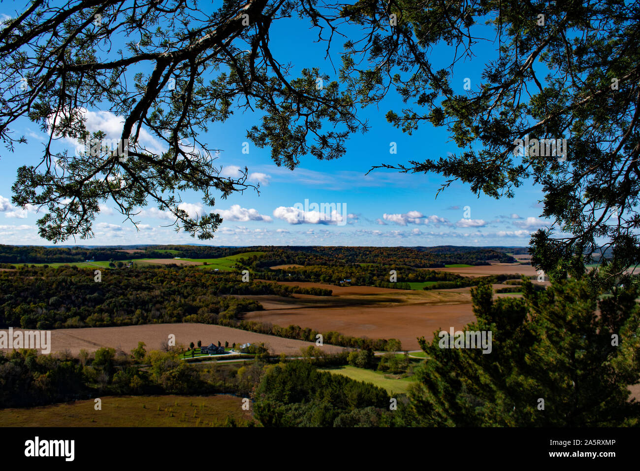 Wisconsin terreni coltivati da sopra Foto Stock