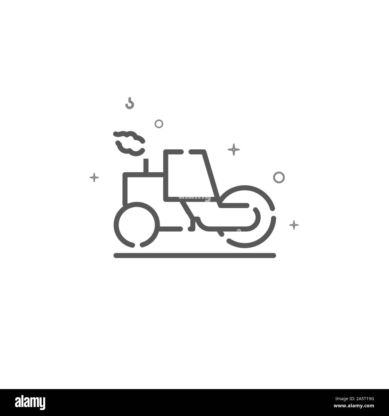 Asfalto rullo compattatore vettore semplice icona linea. Macchina lastricatore simbolo, il pittogramma, segno. Sfondo chiaro. Corsa modificabile. Regolare il peso della linea. Illustrazione Vettoriale