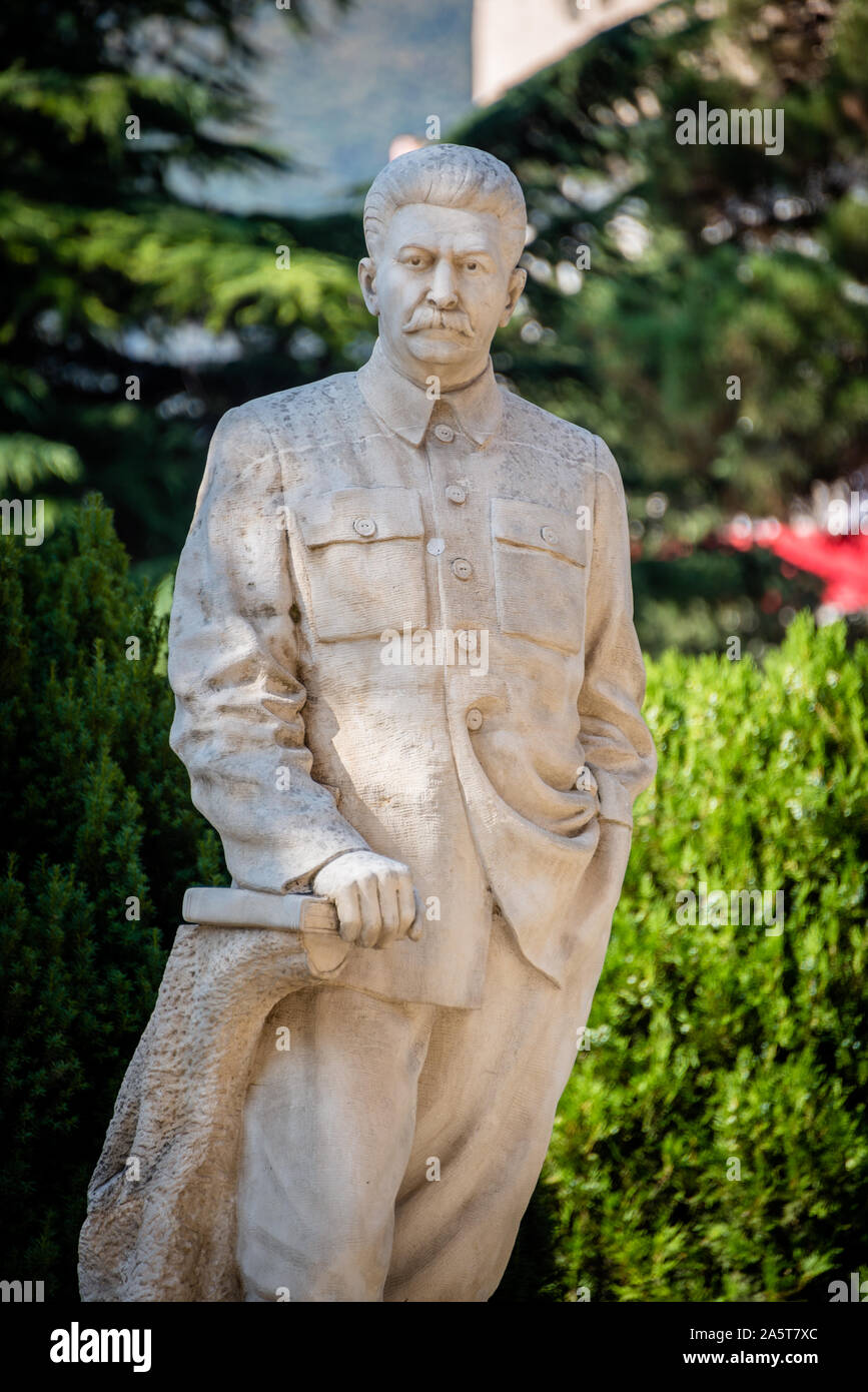 Statua di Giuseppe Vissarionovich Stalin Gori, Georgia Foto Stock