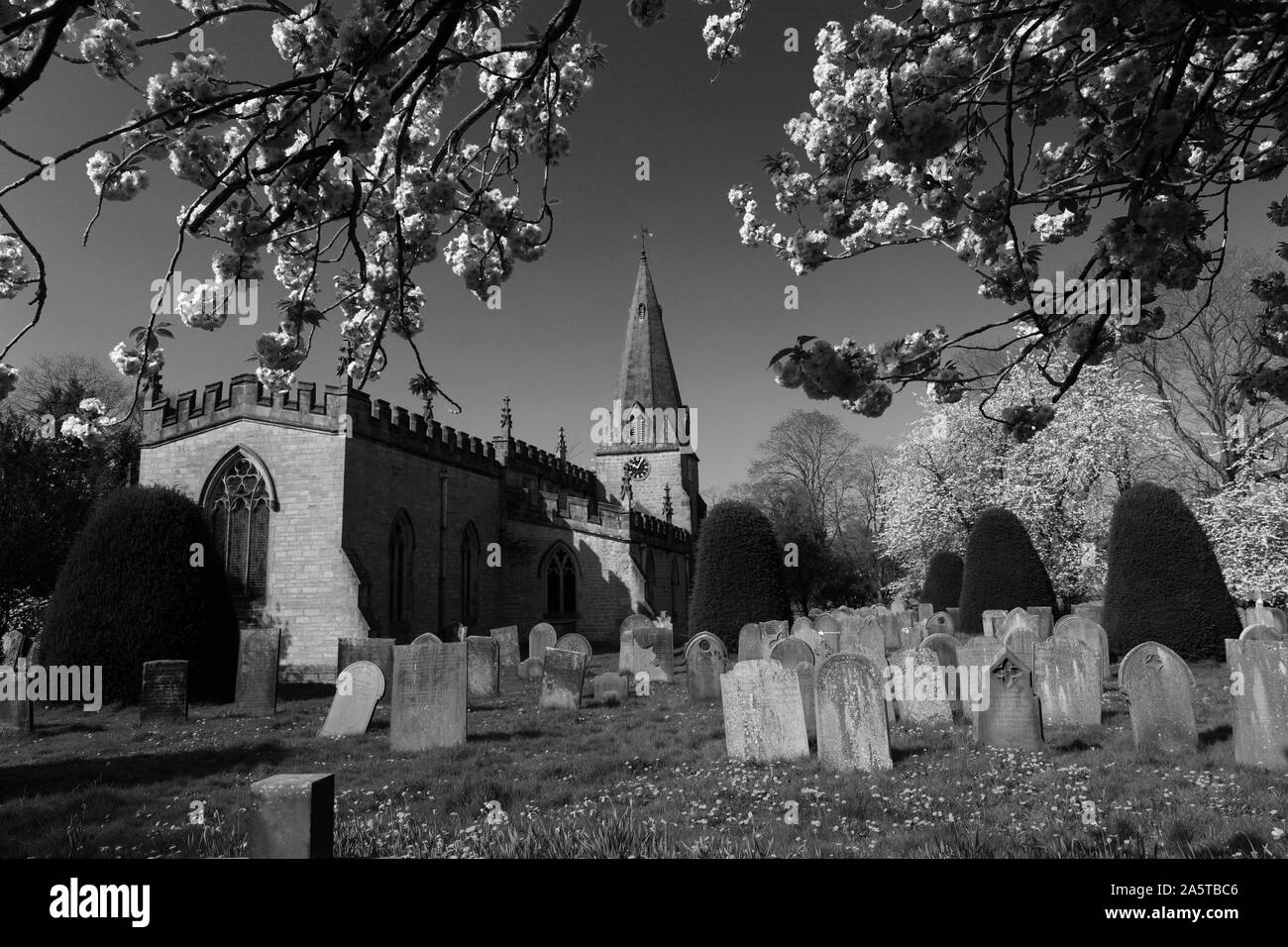 Molla, St Annes chiesa, Baslow village, Derbyshire, Parco Nazionale di Peak District, England, Regno Unito Foto Stock