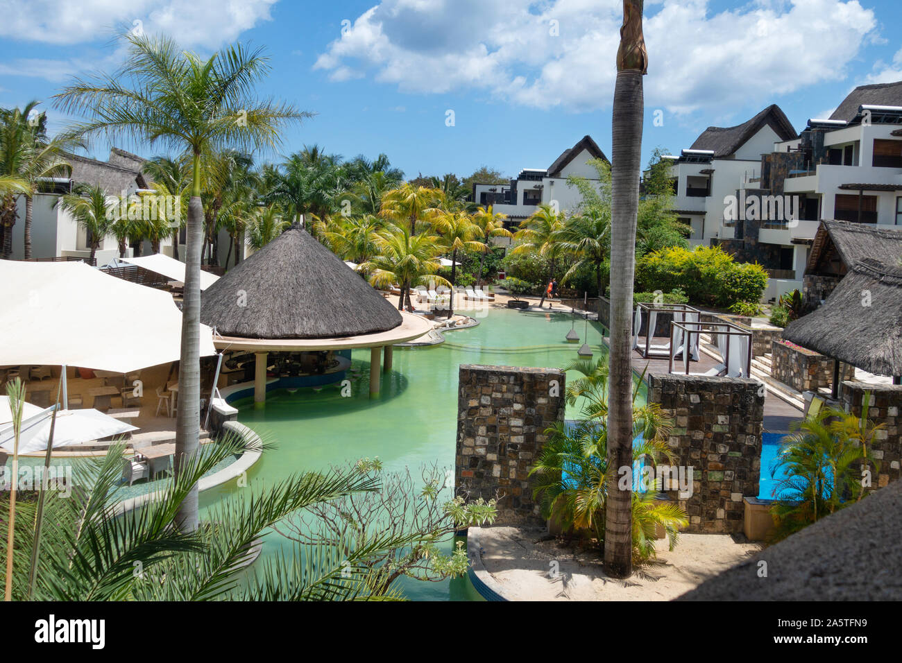 Mauritius Hotel; il lusso a 5 stelle Angsana Balaclava hotel sulla costa nord-ovest, Mauritius Foto Stock