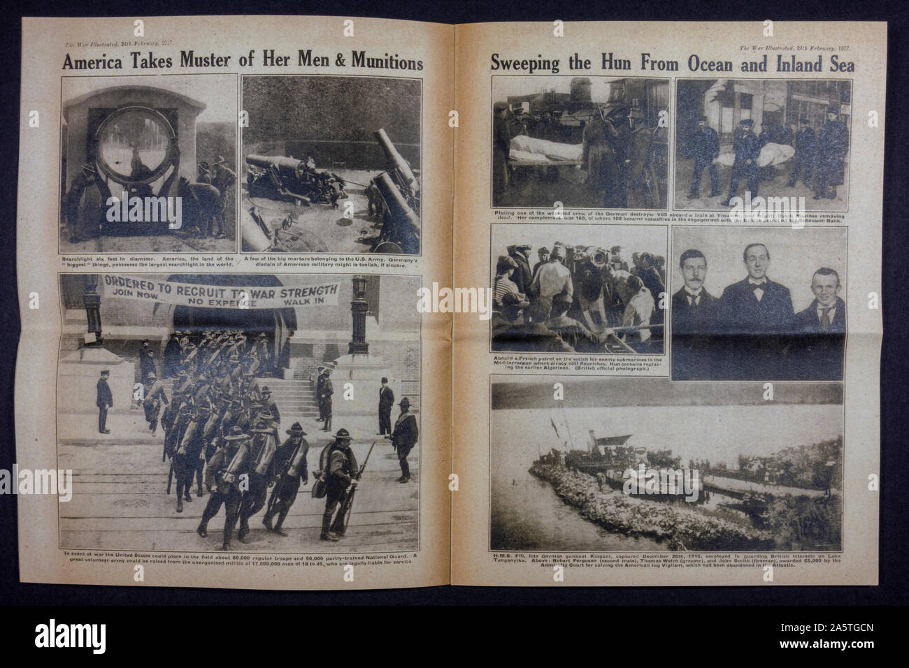 Tipico delle immagini all'interno di 'guerra illustrato' rivista di guerra (24 febbraio 1917), un pezzo di memorabilia replica dalla prima guerra mondiale era. Foto Stock