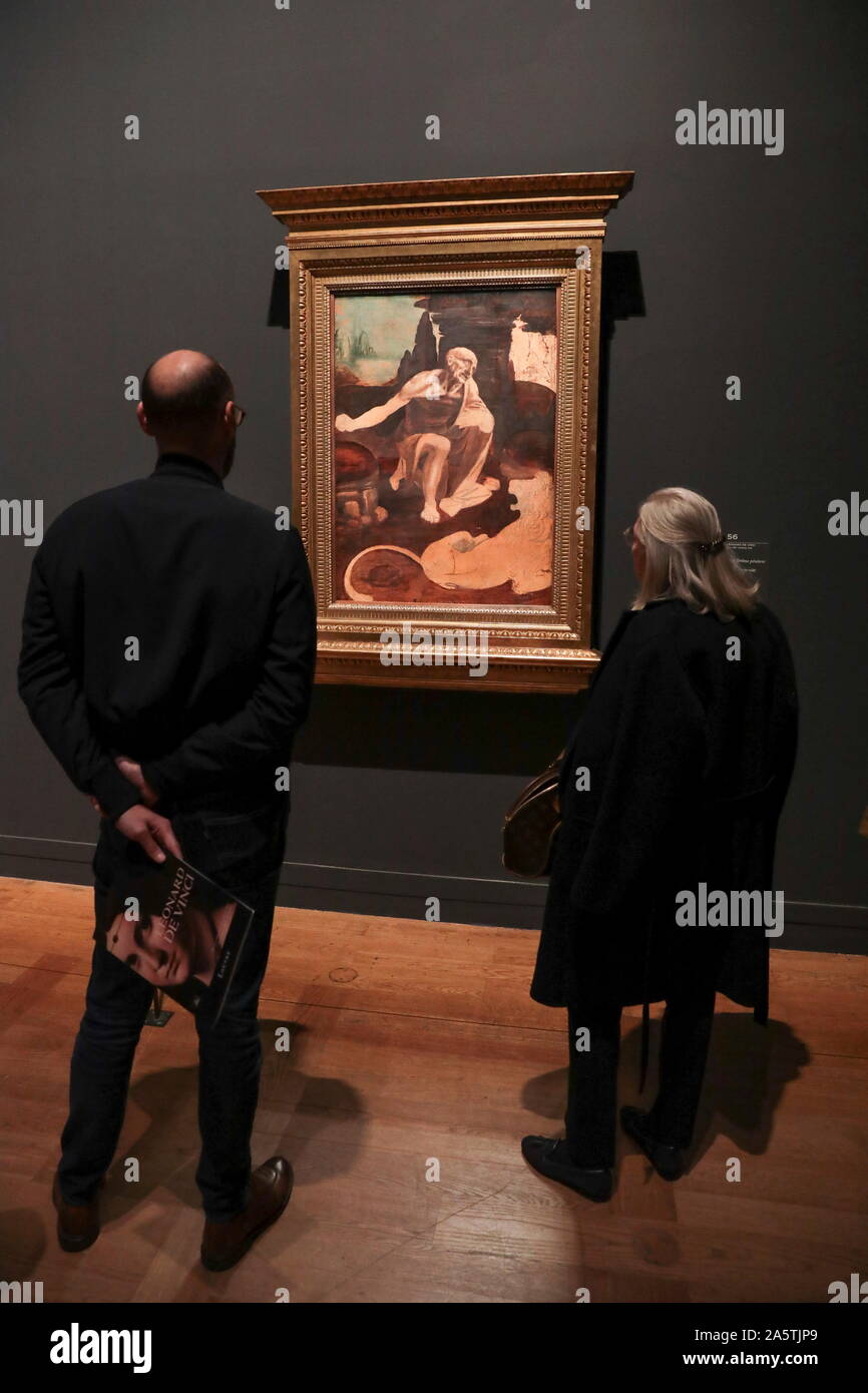 LEONARDO DA VINCI mostra al Museo del Louvre a Parigi Foto Stock LEONARDO DA VINCI mostra al Museo del Louvre a Parigi Foto Stock