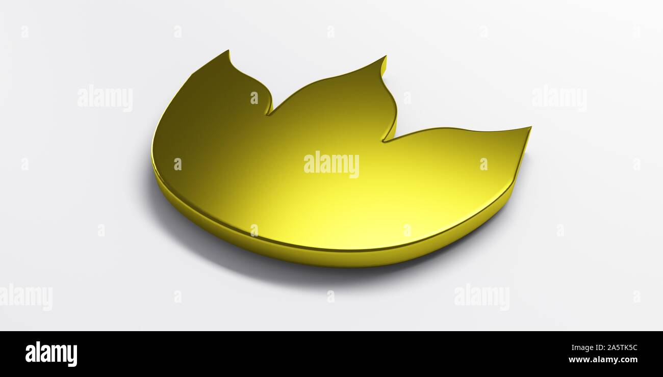 3D Oro fiore di loto grafica del logo design immagine Foto Stock