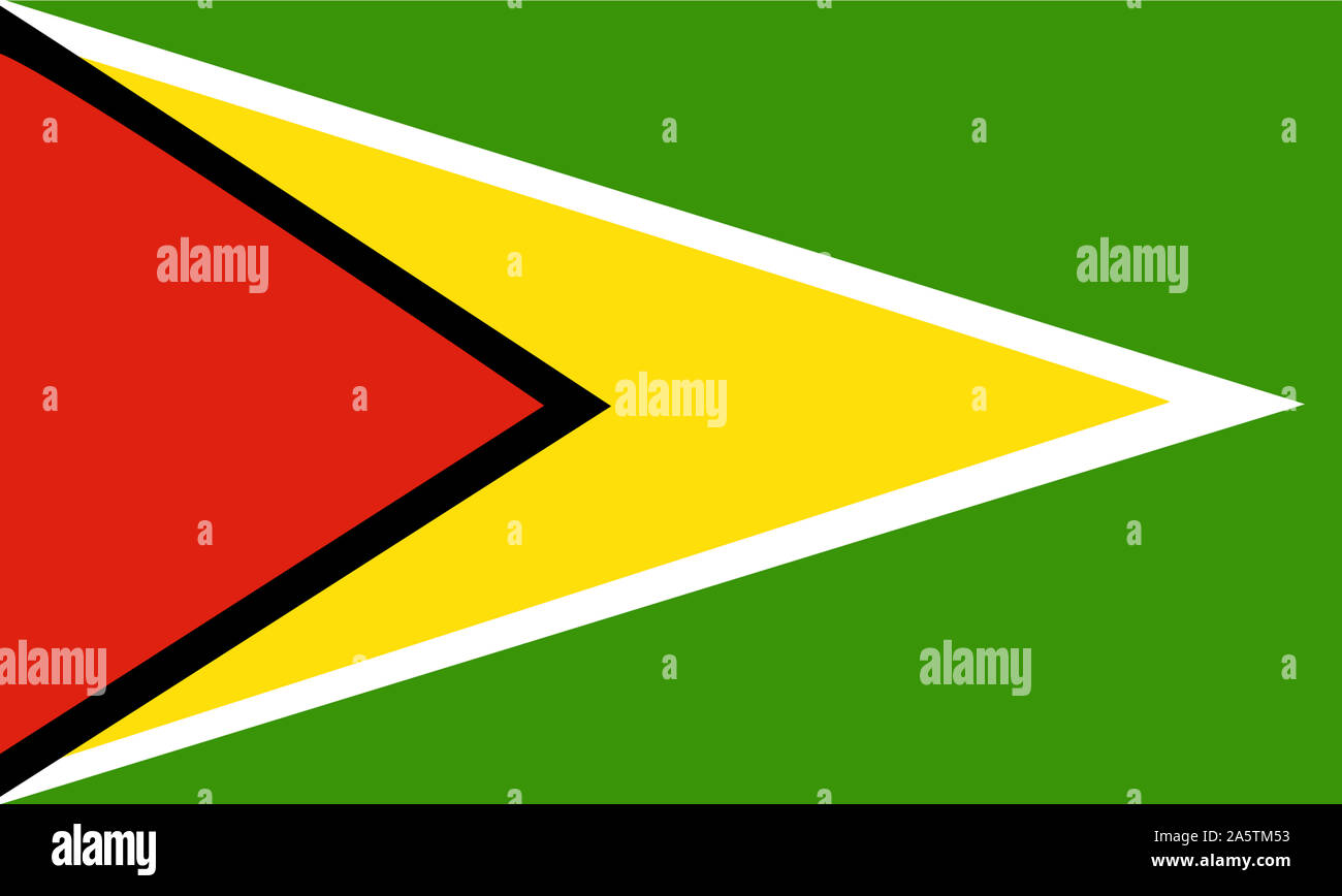 Nationalfahne, Flagge von Guyana, Suedamerika, Foto Stock