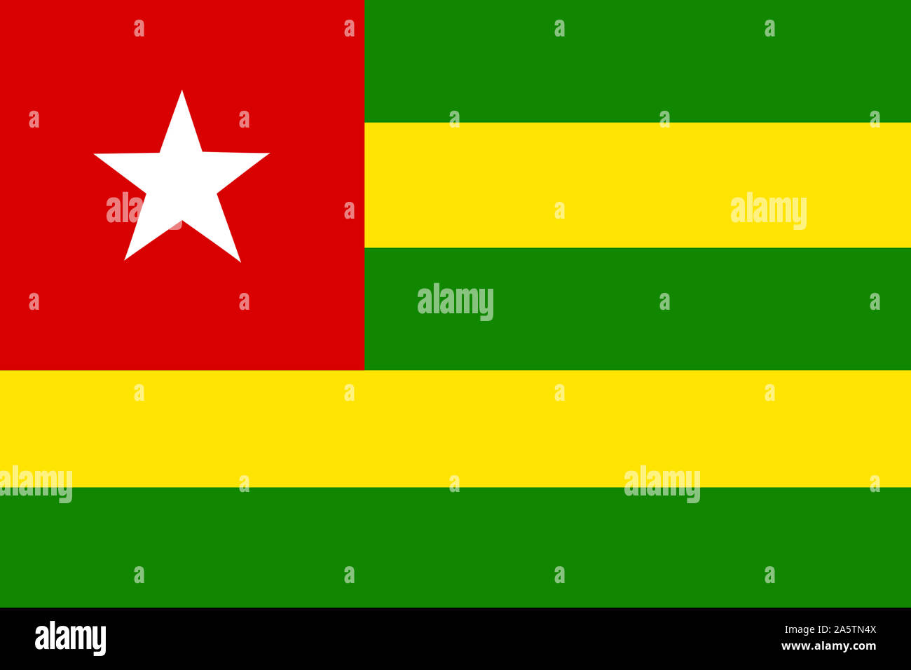 Nationalfahne, Flagge von Togo, Westafrika, Afrika Foto Stock