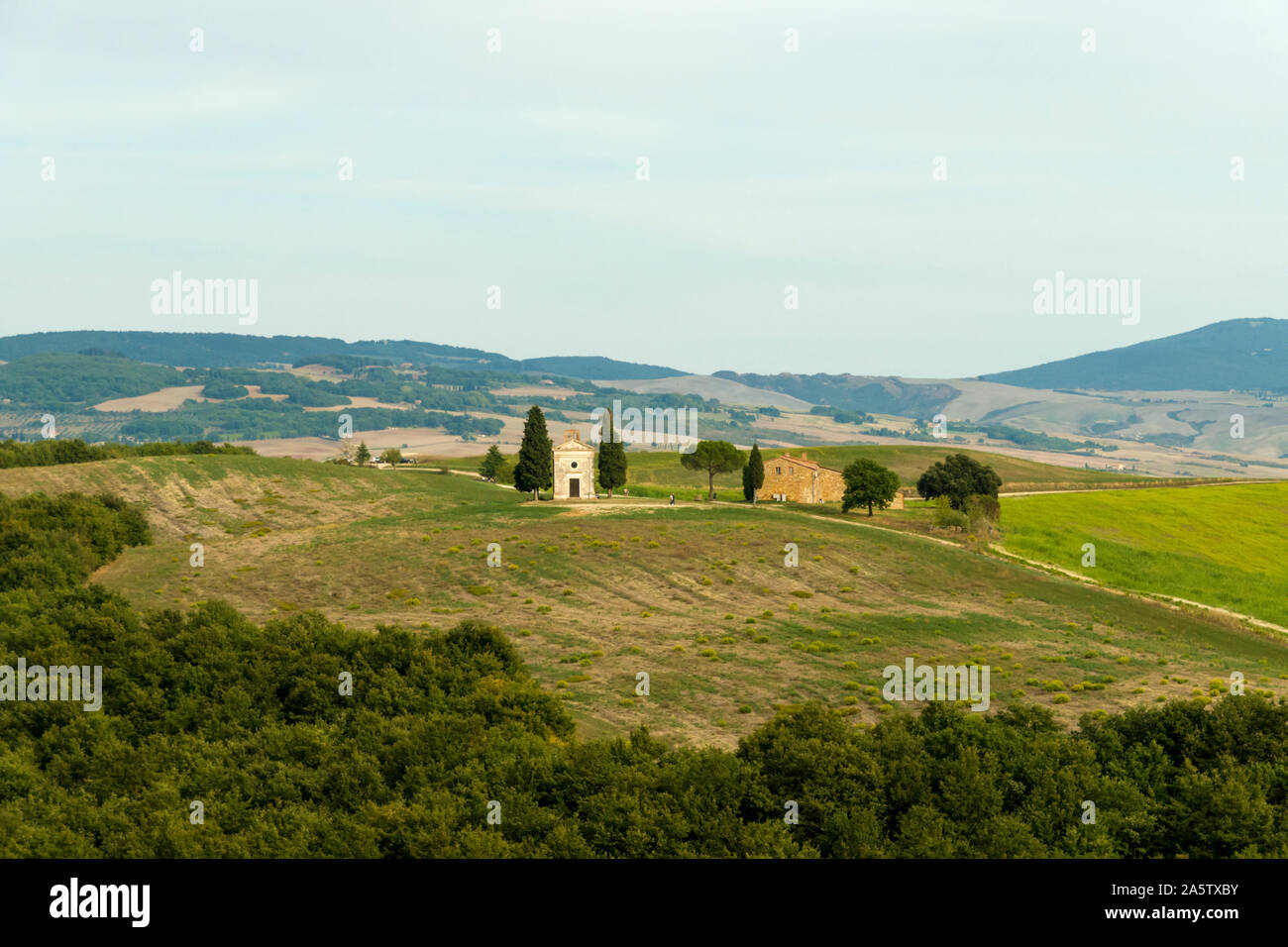 La Cappella Vitaleta nella Cappella della Madonna di Vitaleta, Siena, Toscana dell'Italia. Foto Stock