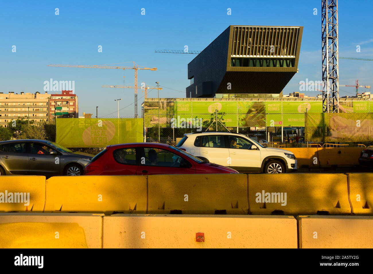 Plaça de les Glòries. Barcellona, in Catalogna, Spagna. Foto Stock