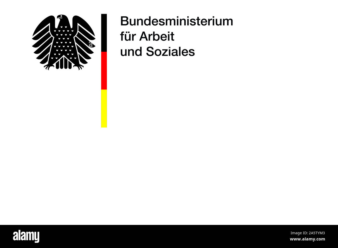 Schild vom Bundesministerium für Arbeit und Soziales Foto Stock