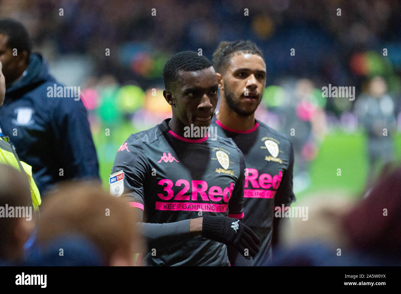 PRESTON, Inghilterra. Ottobre 22nd Eddie Nketiah di Leeds United dopo il cielo di scommessa match del campionato tra Preston North End e Leeds United at Deepdale, Preston martedì 22 ottobre 2019. (Credit: Pat Scaasi | MI News) solo uso editoriale. Credito: MI News & Sport /Alamy Live News Foto Stock