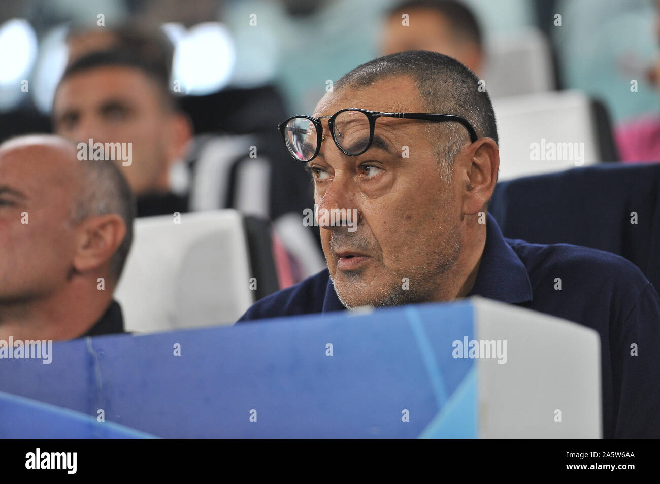 Maurizio Sarri, head coach della Juventus FC, durante la UEFA Champions League football match tra Juventus e LOKOMOTIV Mosca alla Allianz Stadium il 22 ottobre, 2019 a Torino, Italia. Foto Stock