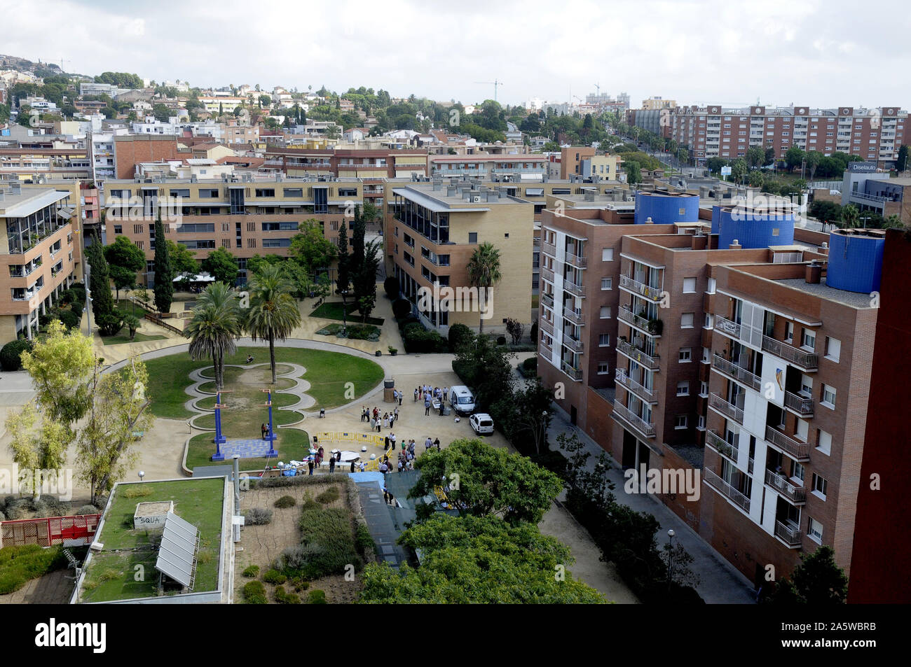 Vista panoramica, Sant Just Desvern, vicino a Barcellona, in Catalogna, Spagna. Foto Stock