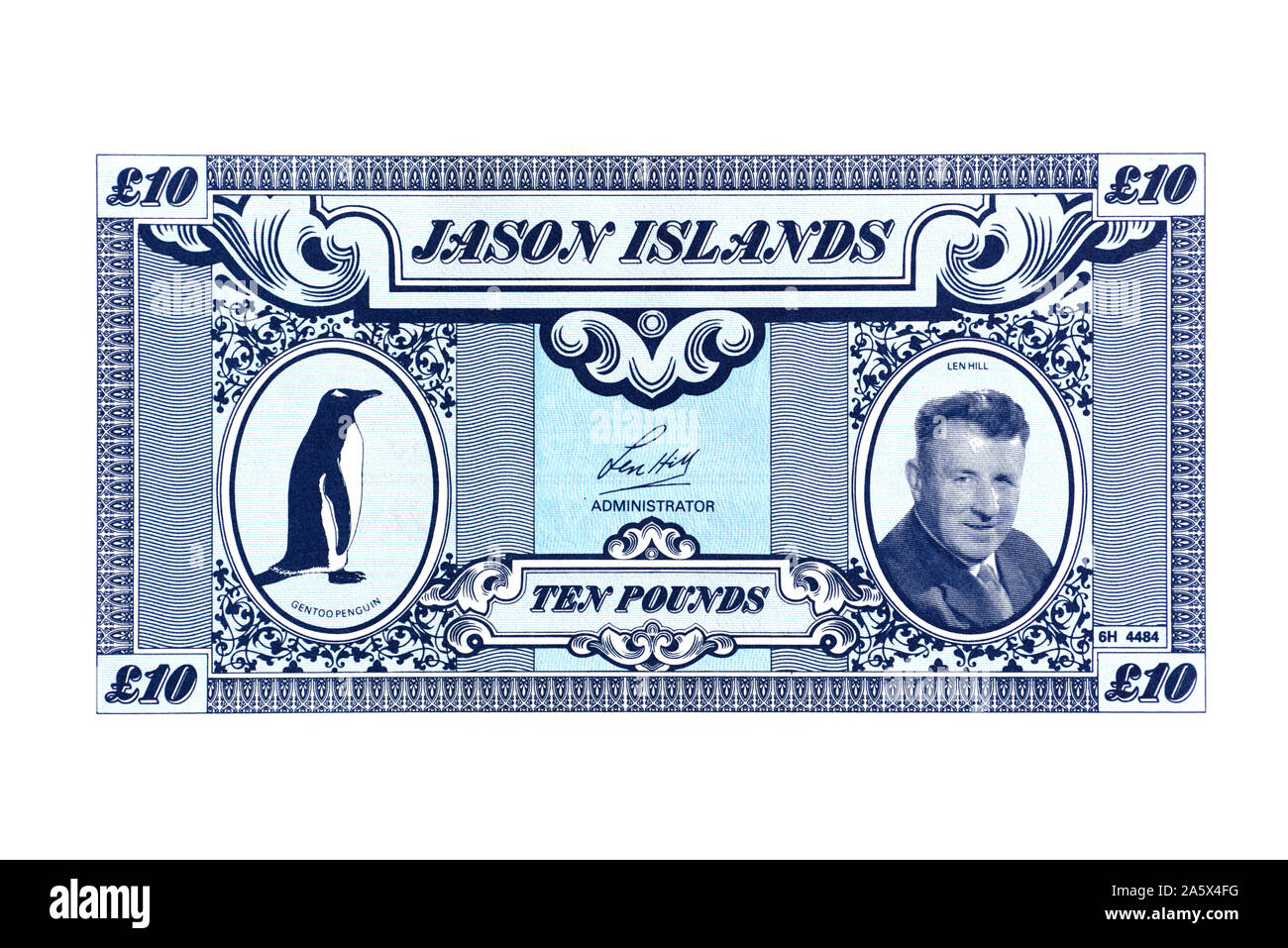 La banconota von Jason (Isole Falkland Isole), Nennwert 10 GBP, Foto Stock