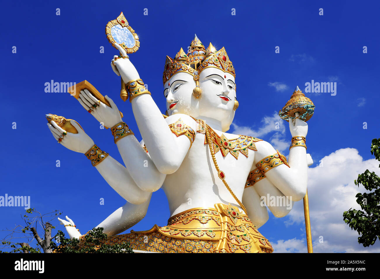 Il Buddha mit 4 Koepfe, Asien, Thailandia, Chachoengsao Città, Foto Stock