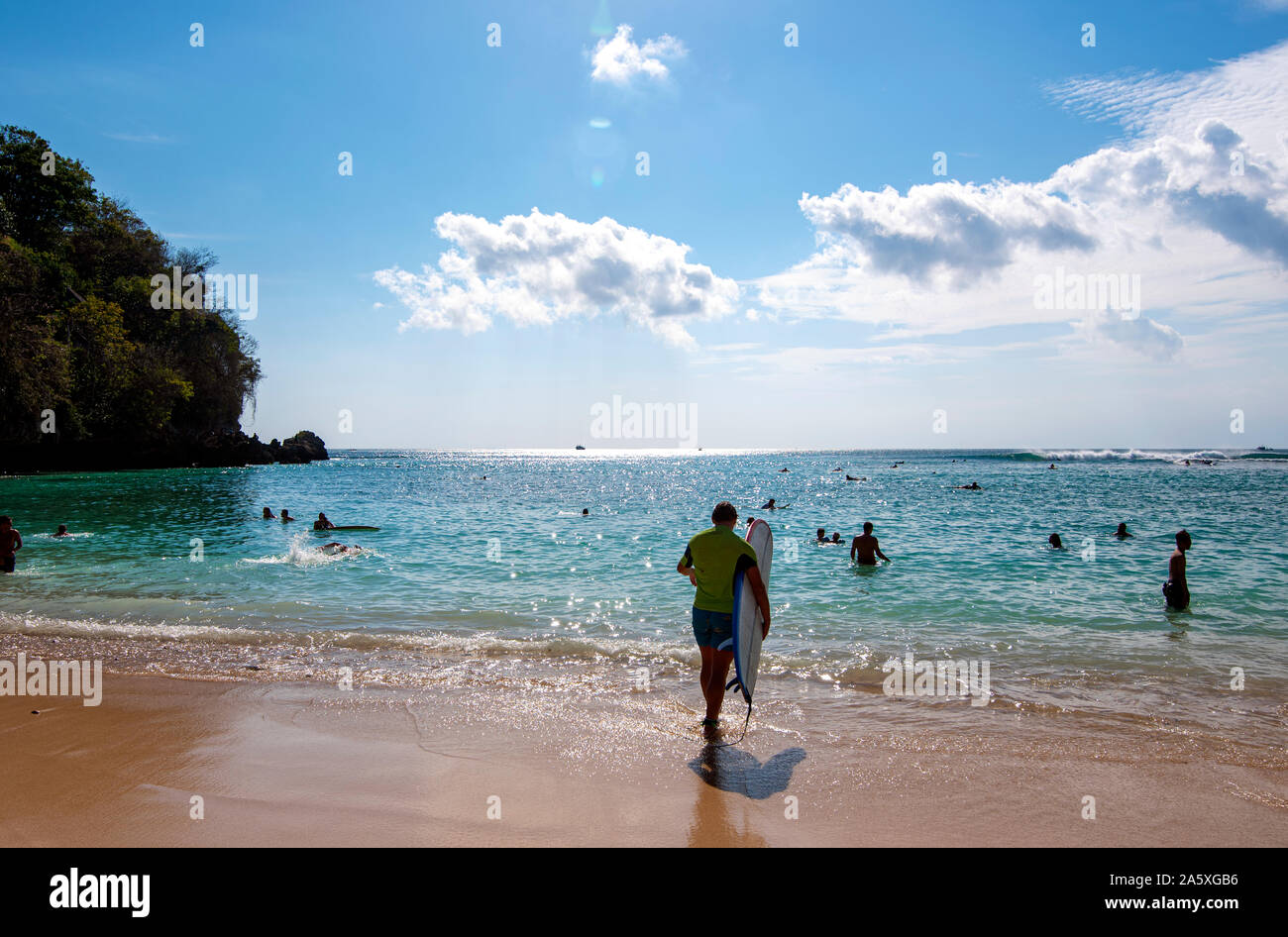 Bella vista sulla spiaggia di Isola di Bali Foto Stock