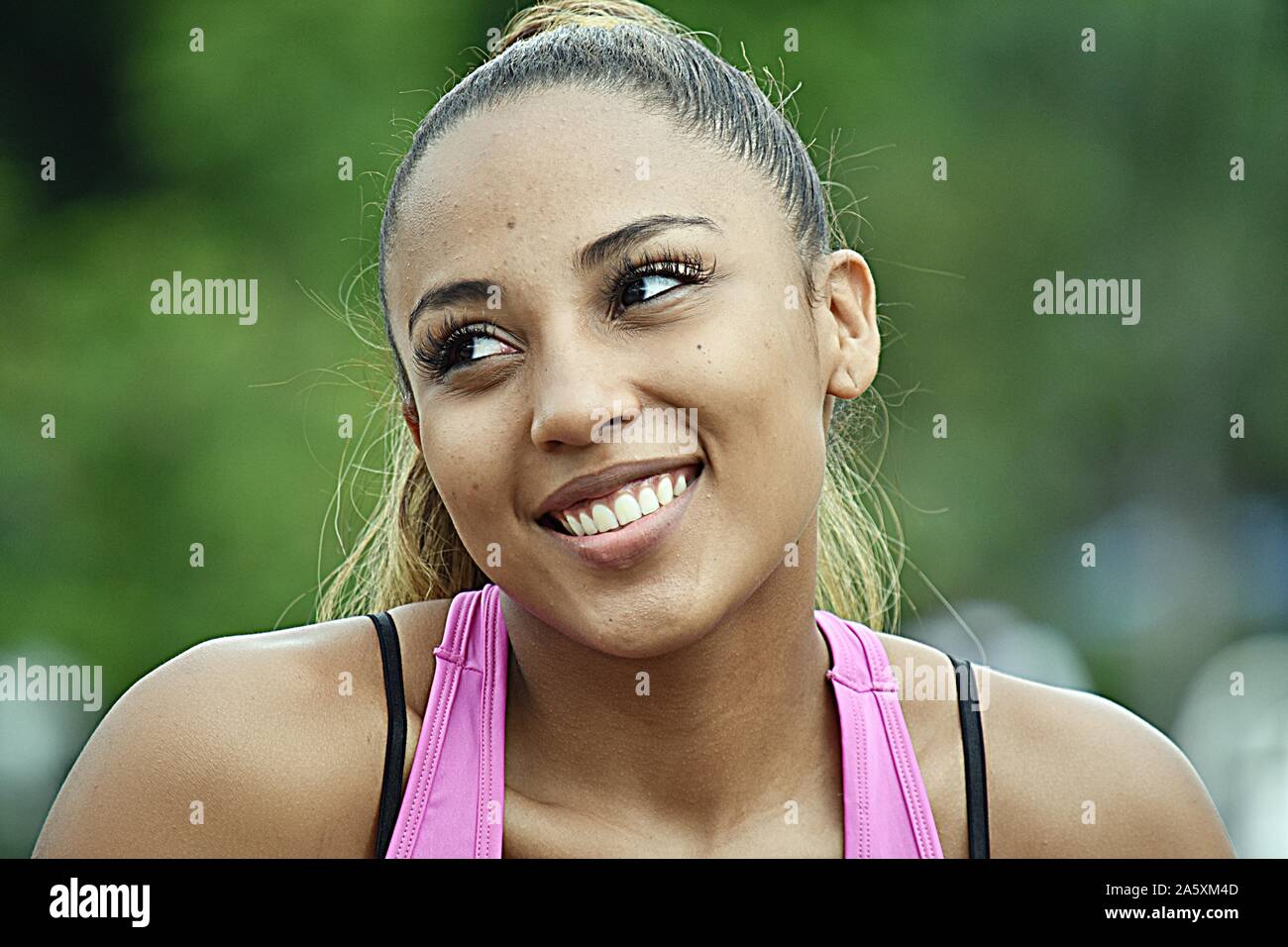 Montare la ragazza e la speranza Foto Stock