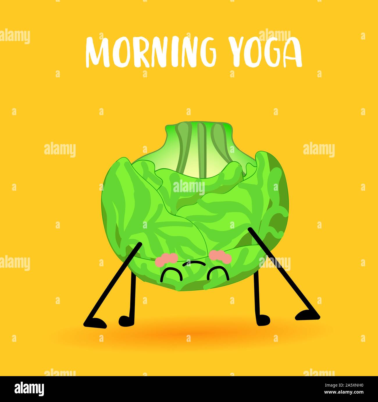 Carattere di lattuga. sport. Diventare vegano. Il Vegetarianismo e sport.. Illustrazione Vettoriale