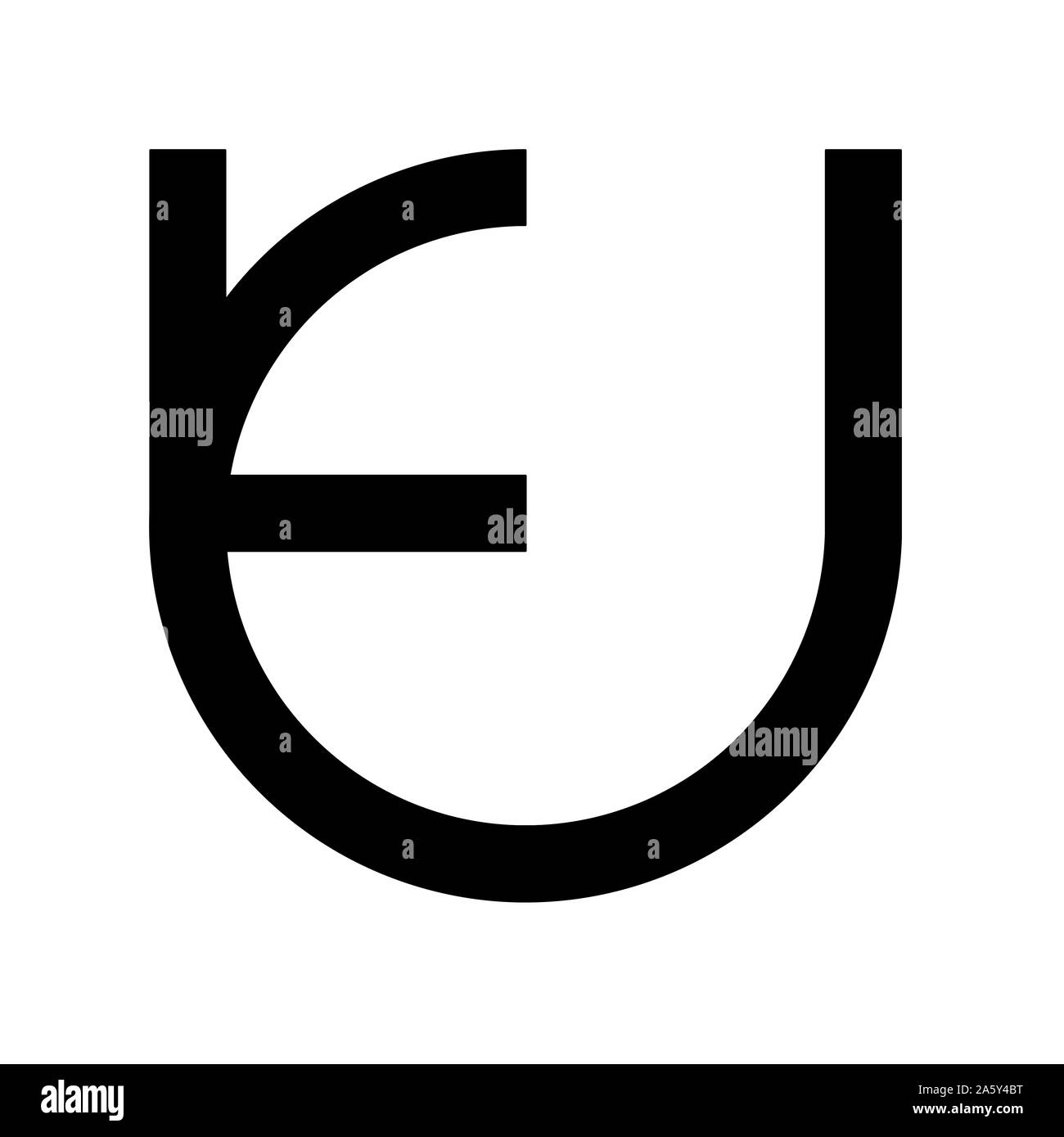 Nero logo UE su sfondo bianco Foto Stock