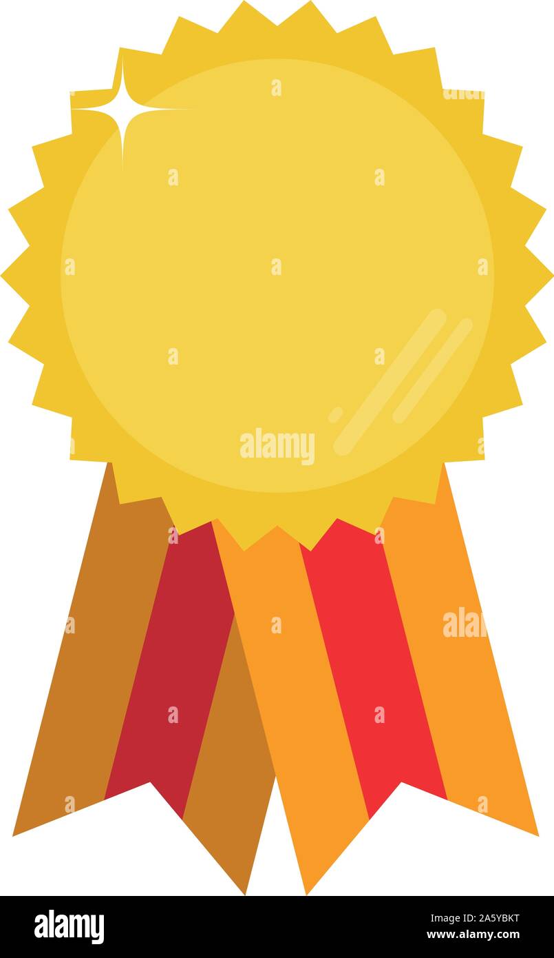 Vettore di gold medal con il rosso e il nastro arancione e lo spazio per il tuo testo o immagine Illustrazione Vettoriale