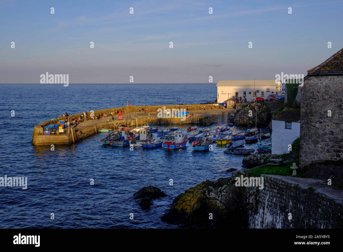 Porto Coverack St Keverne Helston Cornwall Inghilterra Foto Stock