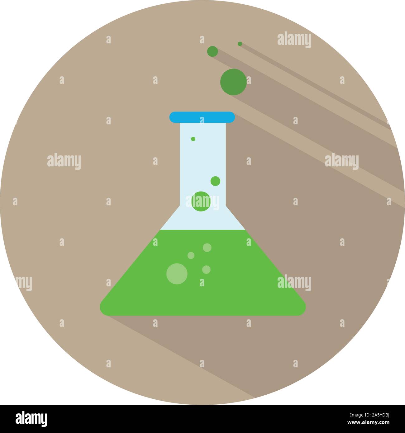 Icona di una provetta in stile appartamento. Illustrazione Vettoriale. La scuola e il concetto di chimica. Illustrazione Vettoriale