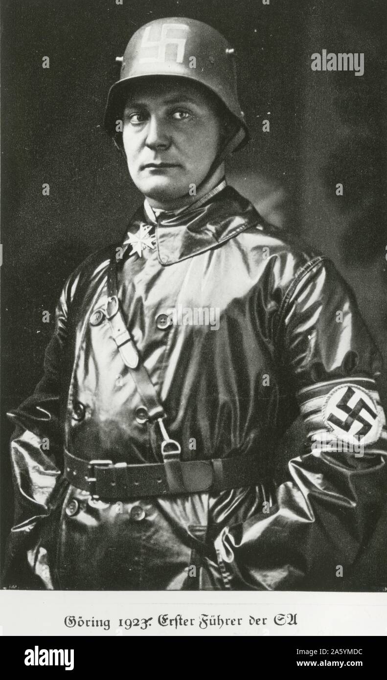 "Hermann Wilhelm Goering (1893-1946) Tedesco politico nazista nel 1923 al momento della Birreria Putsch. Fondata la Gestapo in 1933, comandante in capo della Luftwaffe dal 1935. Dopo il processo di Norimberga si è suicidato' Foto Stock