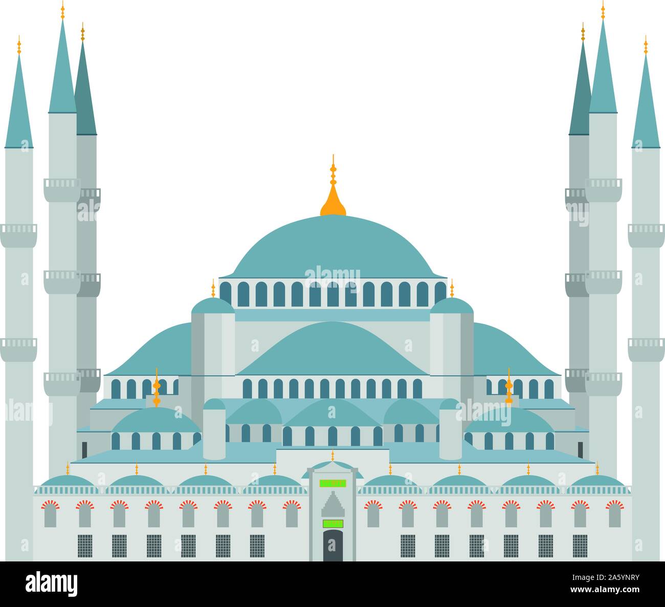 La Moschea Blu illustrazione vettoriale. Istanbul (Turchia) Illustrazione Vettoriale