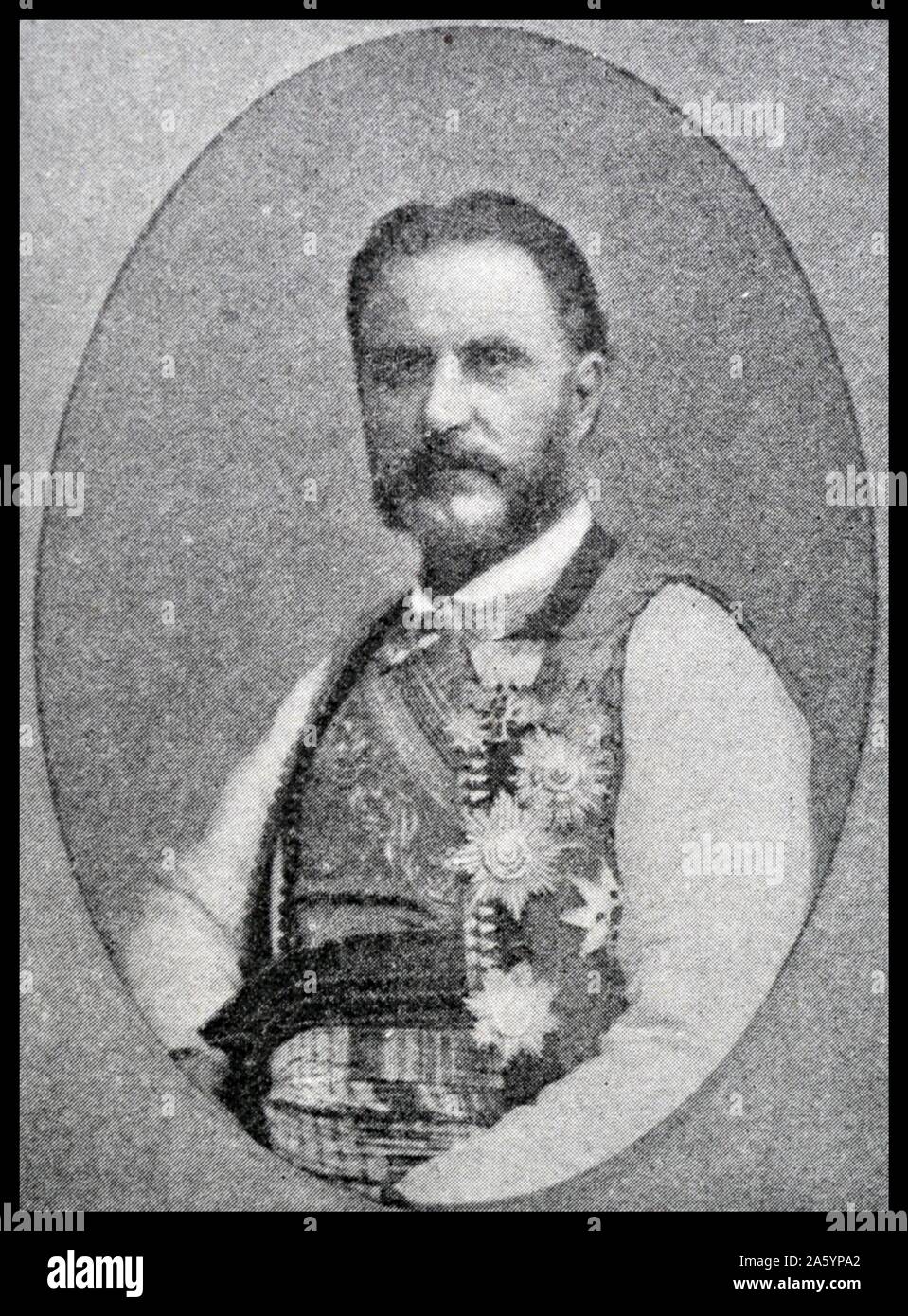 Ritratto di Nicola I del Montenegro (1841-1921), re di Montenegro e Serbia. Datata 1910 Foto Stock