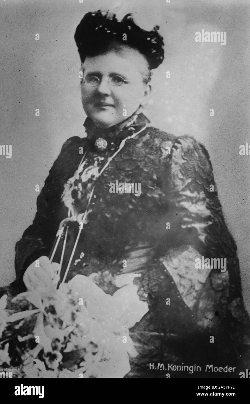 Dowager Queen Emma di Olanda. Emma dei Paesi Bassi (1858-1934), moglie di Guglielmo III DEI PAESI BASSI Foto Stock