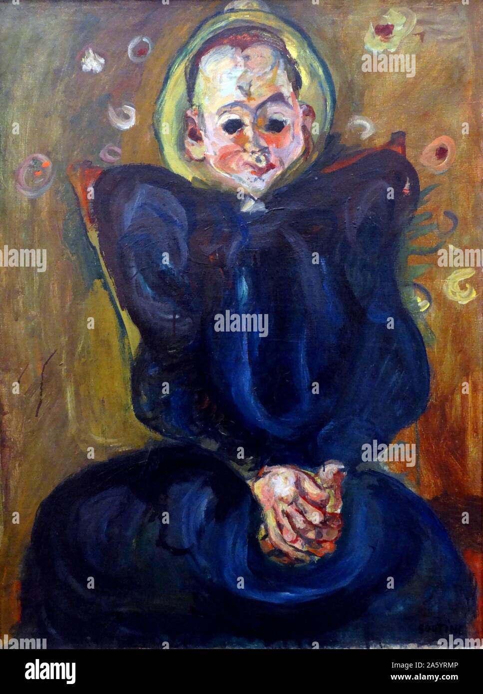 La donna in un vestito blu 1924 da Chaim Soutine 1893-1943. Chaïm Soutine era un pittore russo della Bielorussia di origine ebraica. Soutine apportato un contributo importante al movimento espressionista durante il suo soggiorno a Parigi. Foto Stock