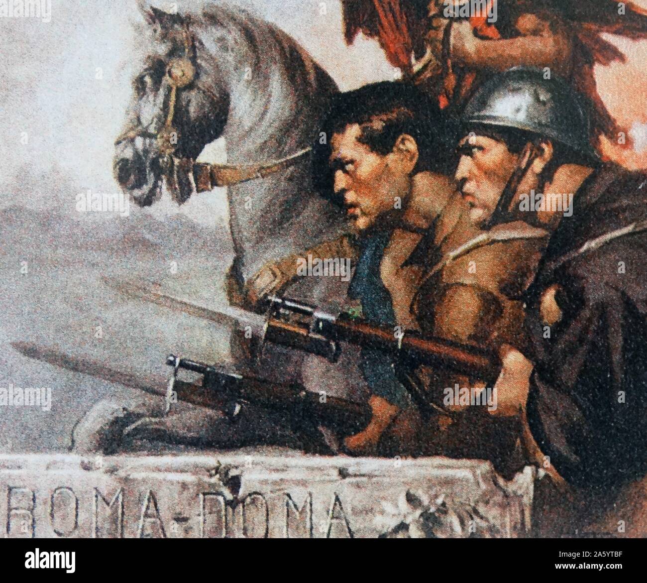Legionario italiano lottando con i nazionalisti durante la Guerra Civile Spagnola Foto Stock