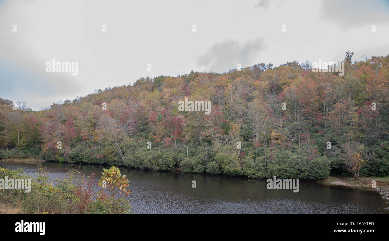 I colori dell'Autunno nel parco Blueridge modo Carolina del Nord Foto Stock