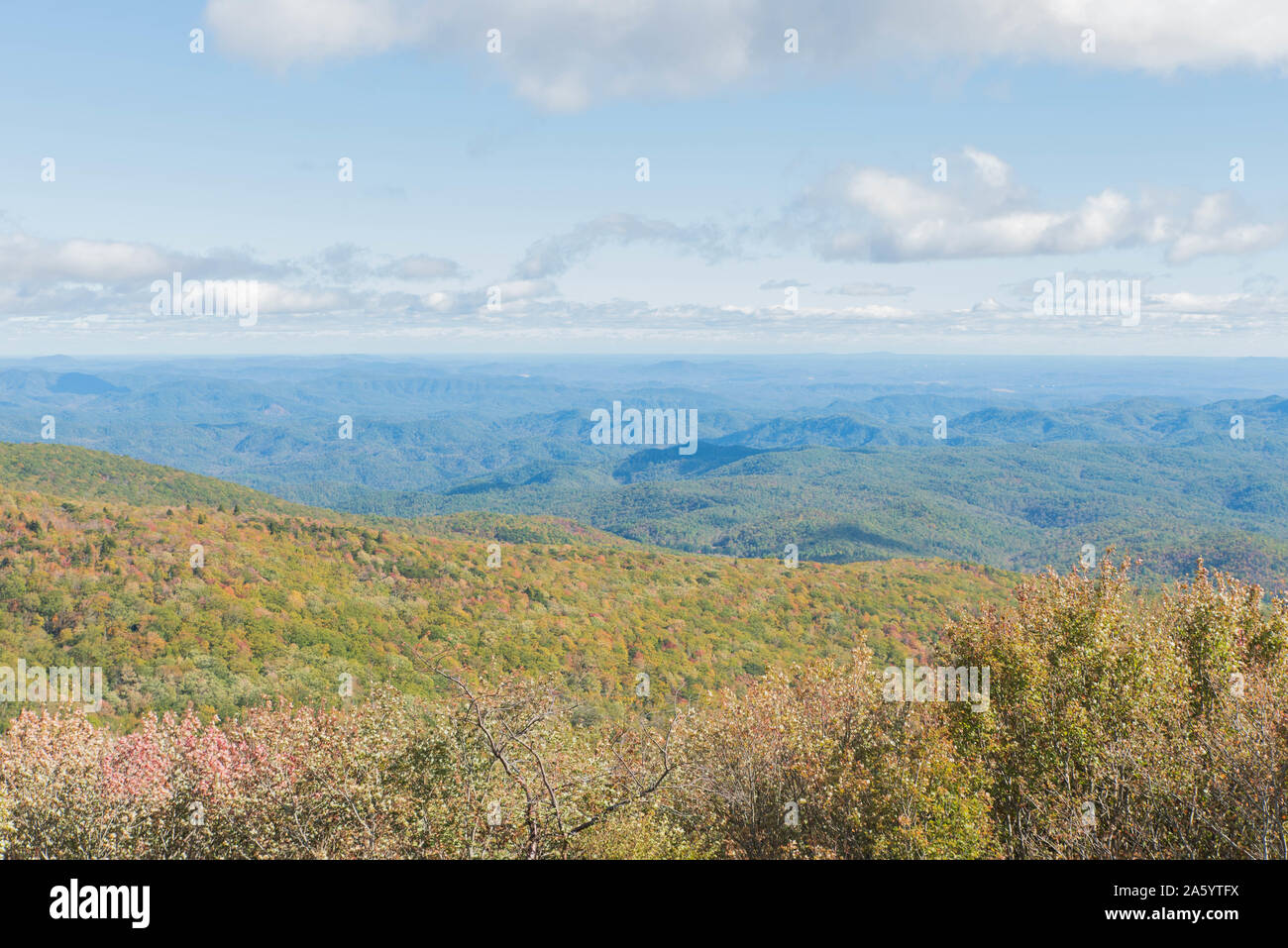 I colori dell'Autunno nel parco Blueridge modo Carolina del Nord Foto Stock