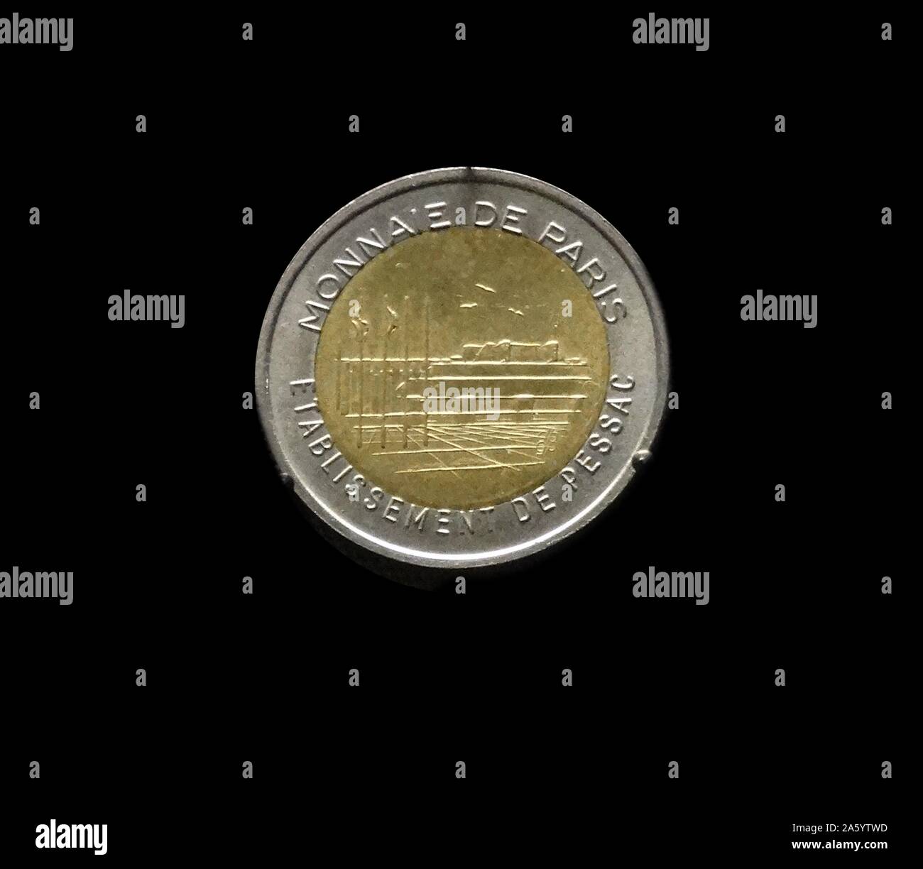 Prova di monete in euro effettuati per i direttori responsabili nella conferenza di Parigi nel 1997 Foto Stock