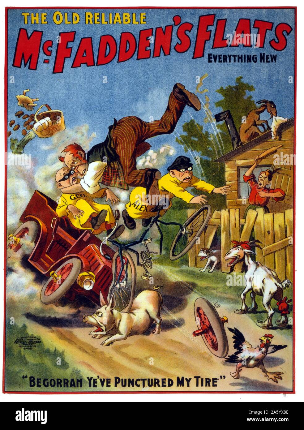 Il vecchio affidabile McFadden's appartamenti tutto . Theatre poster, American 1902 Foto Stock