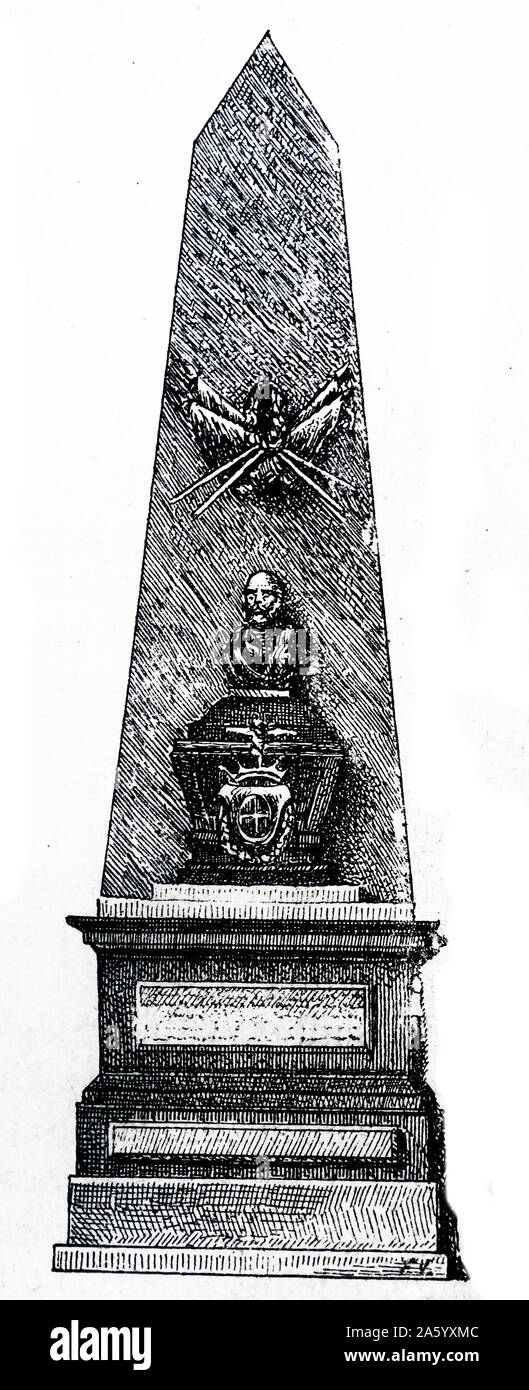 Sepolcro di Hernan Cortes nella chiesa di Jesús Nazareno, Città del Messico, Messico. Situato alla macchia dove Hernán Cortés e Montezuma II ha incontrato per la prima volta nel 1519 Foto Stock