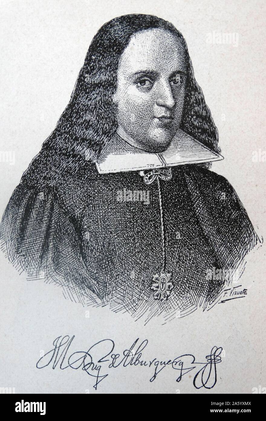 V Francisco Fernández de la Cueva y Fernández de la Cueva, (Genova, Italia, 17 novembre 1666 - Madrid, Spagna, 28 giugno 1724) è stato il decimo Duca di Albuquerque, Grandee di Spagna, cavaliere dell'ordine del vello d'oro dal 1707, e Viceré della Nuova Spagna, Viceré del Messico, dal 27 novembre 1702 al 14 gennaio 1711. Foto Stock