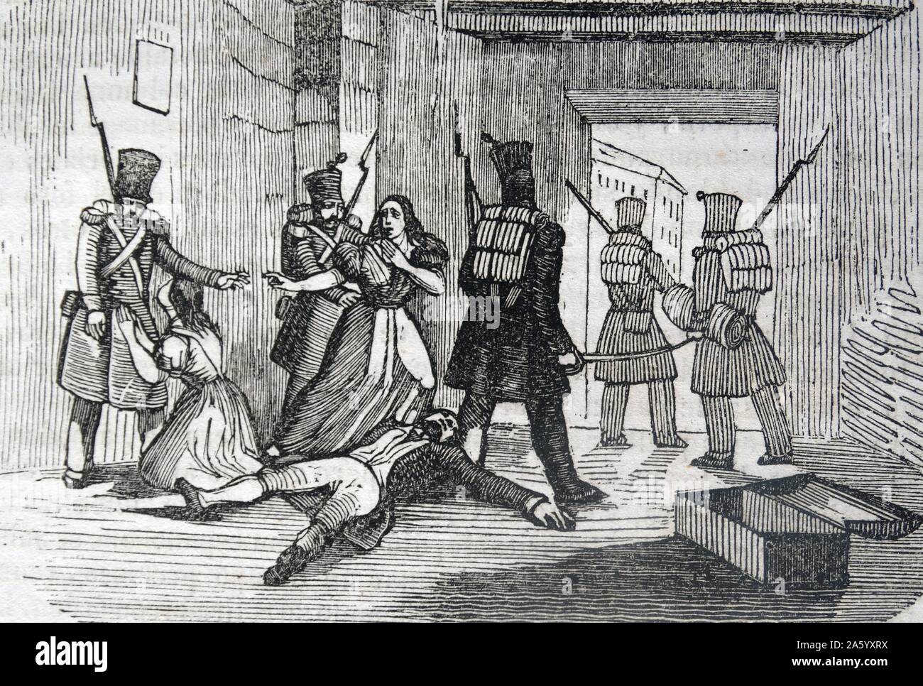 I ribelli catturati nella Guerra d'Indipendenza di Spagna 1808 Foto Stock