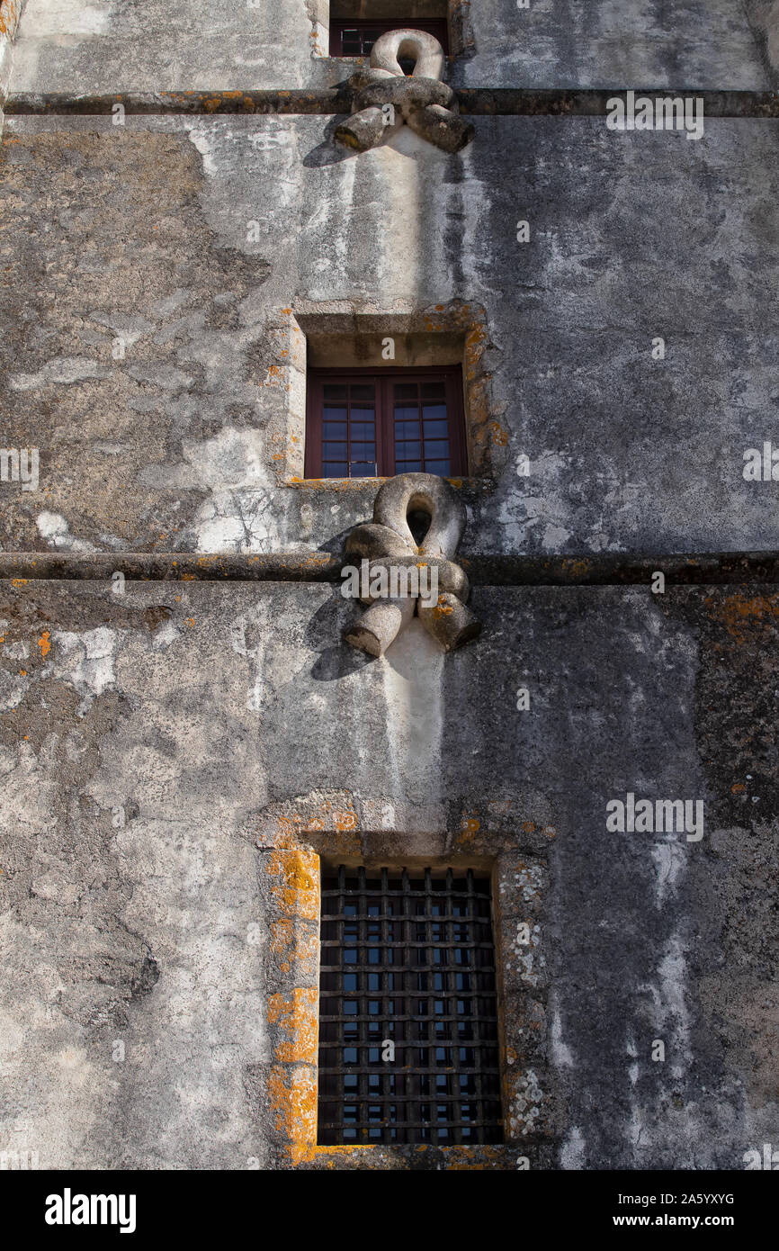 Portoghese facciata del castello in Alentejo. Il Portogallo. Foto Stock