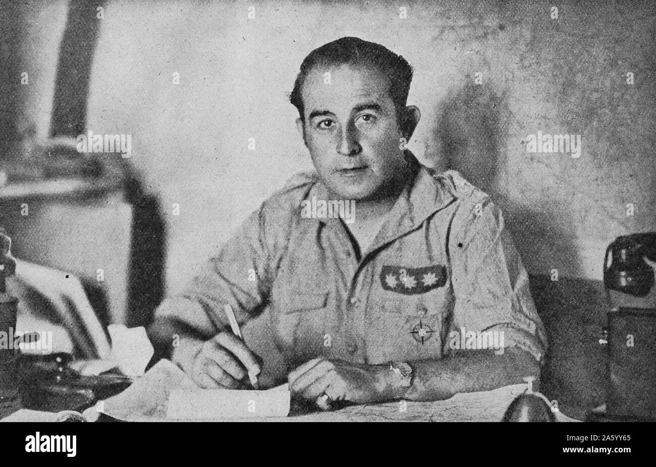 Francisco Garcia Escámez y Iniesta (1893 - 1951) soldato spagnolo che era parte della sollevazione contro il governo della Seconda repubblica che ha portato alla guerra civile. Foto Stock