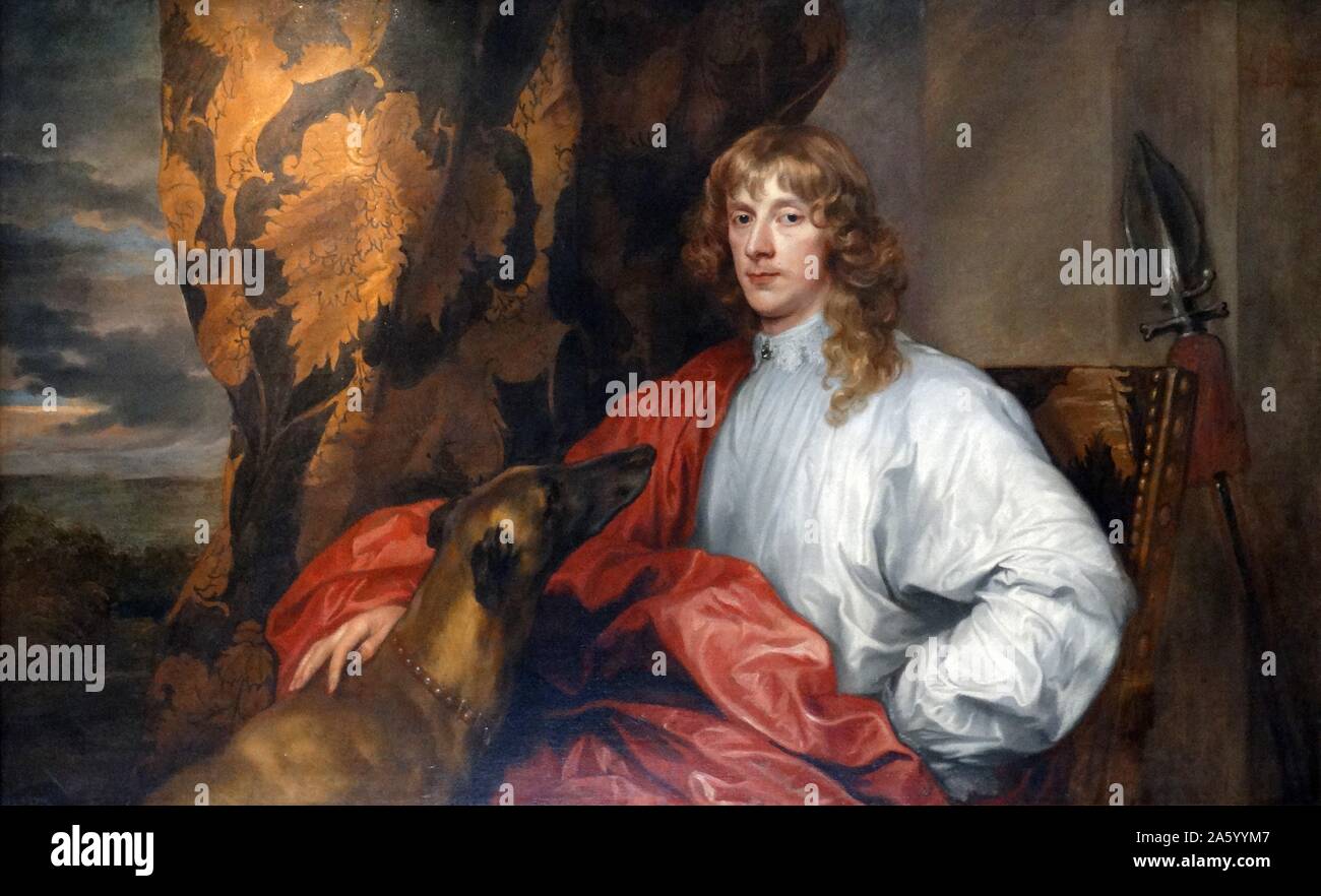 Pittura intitolata 'James Stuart, duca di Richmond e Lennox' da Anthony van Dyck (1599-1641) Barocco fiammingo artista. Risalenti al XVII secolo Foto Stock