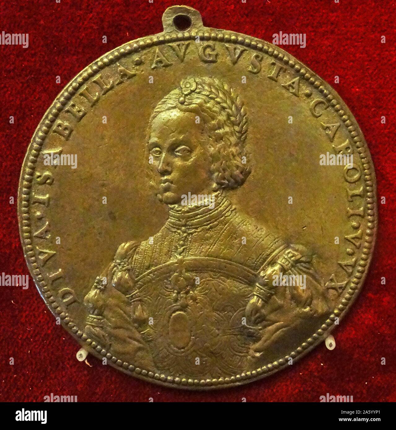 Coin Isabella di Portogallo, regina di Castiglia (1428-1496) regina consorte di Castiglia e León. Xv secolo Foto Stock