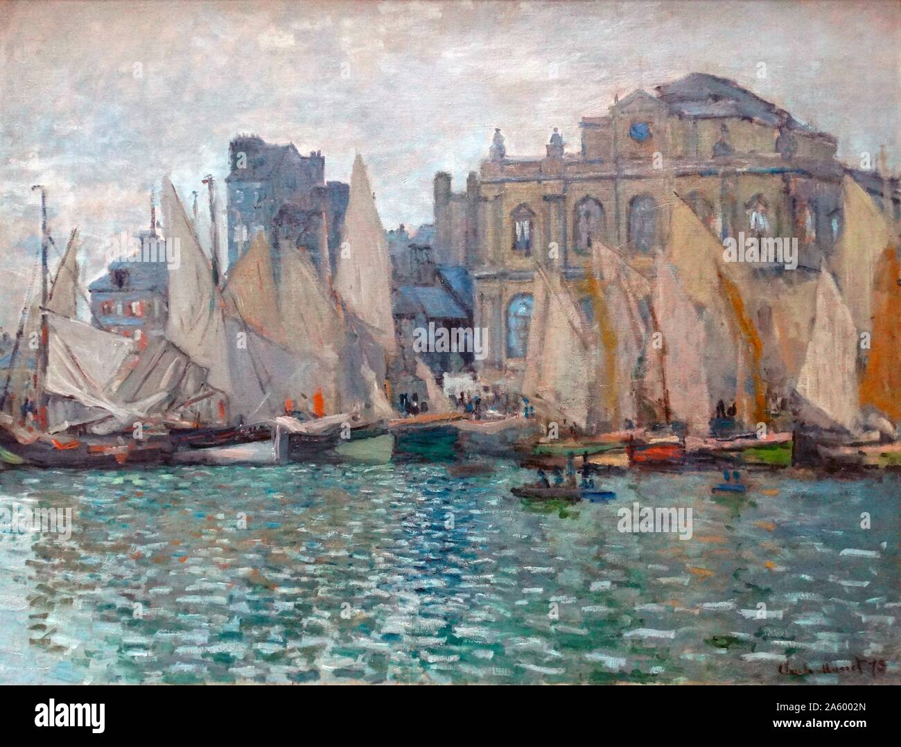 Pittura intitolata 'Il Museo a Le Havre" di Claude Monet (1840-1926) fondatore della francese pittura impressionista. Datata 1873 Foto Stock