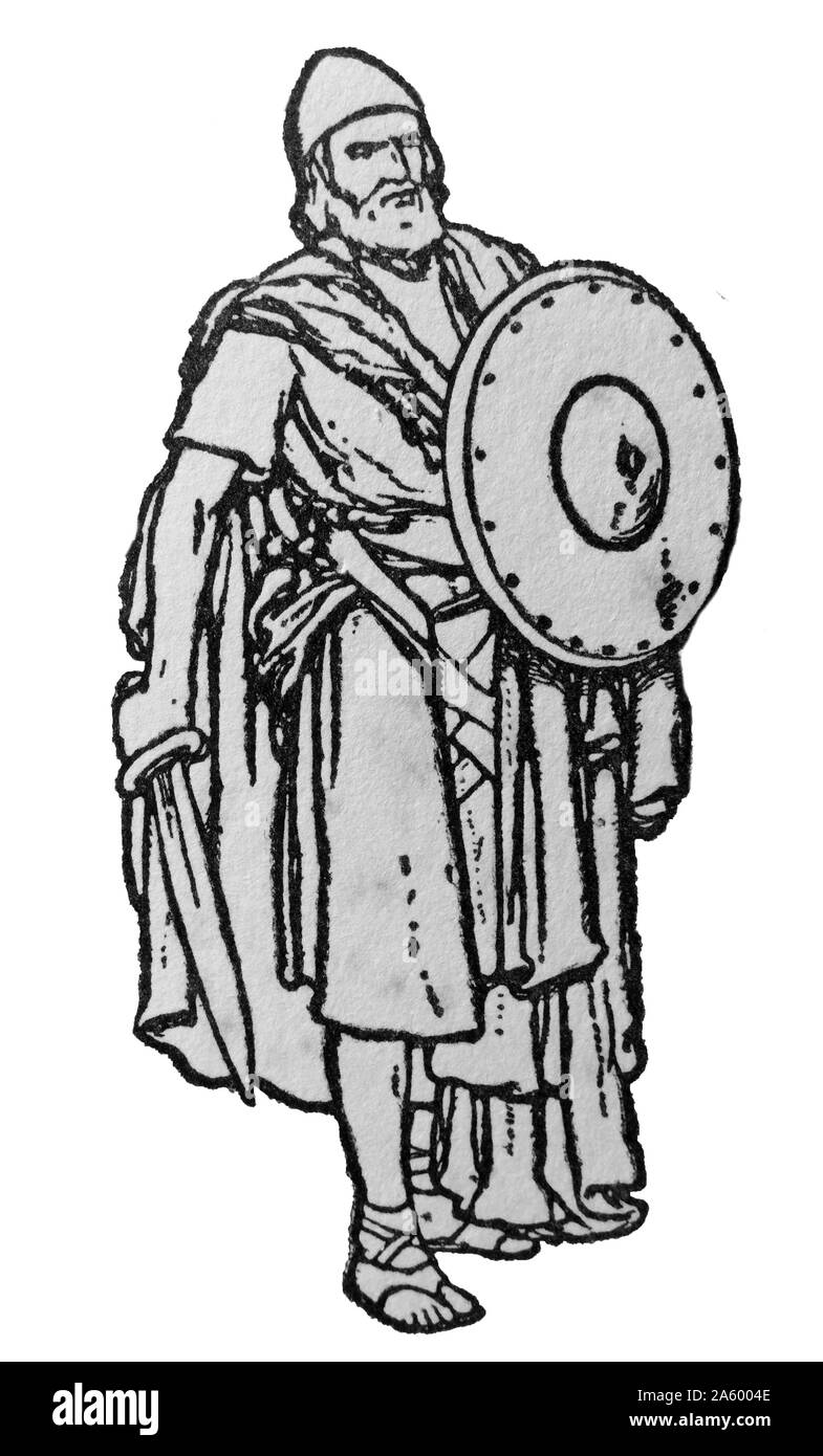 Incisione raffigurante un soldato religiosa. Datata xiii secolo Foto Stock