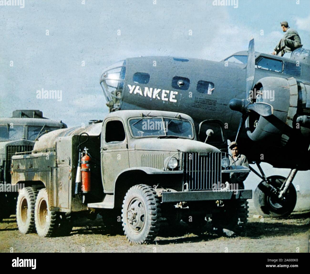 Fotografia a colori del B1-17 del 97 gruppo di bombardamento della US Air Force. Datata 1942 Foto Stock