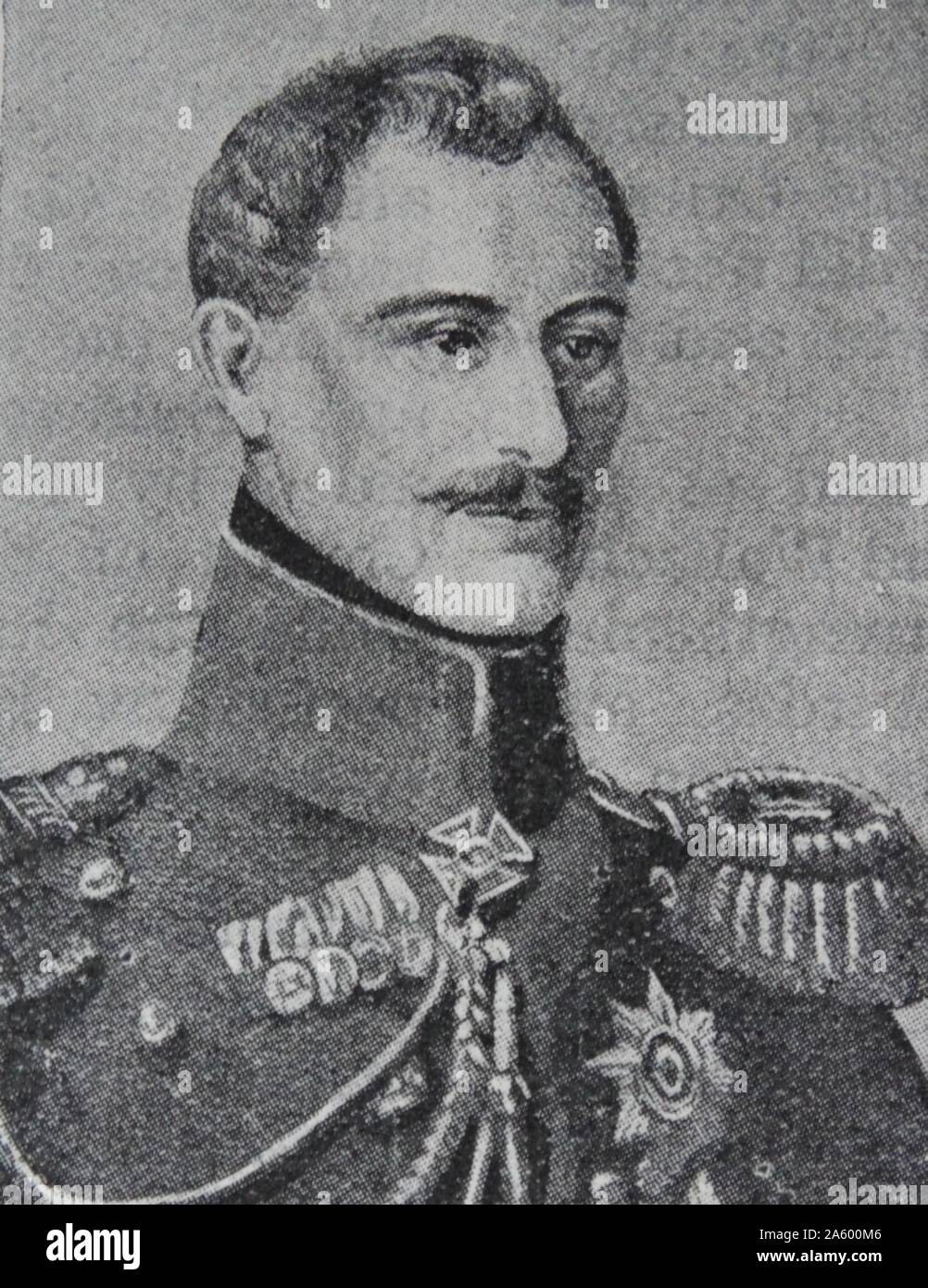 Ritratto di Alexander Sergeyevich Menšikov (1787-1869) un nobile finno-russa, comandante militare e statista. Datata del XIX secolo Foto Stock