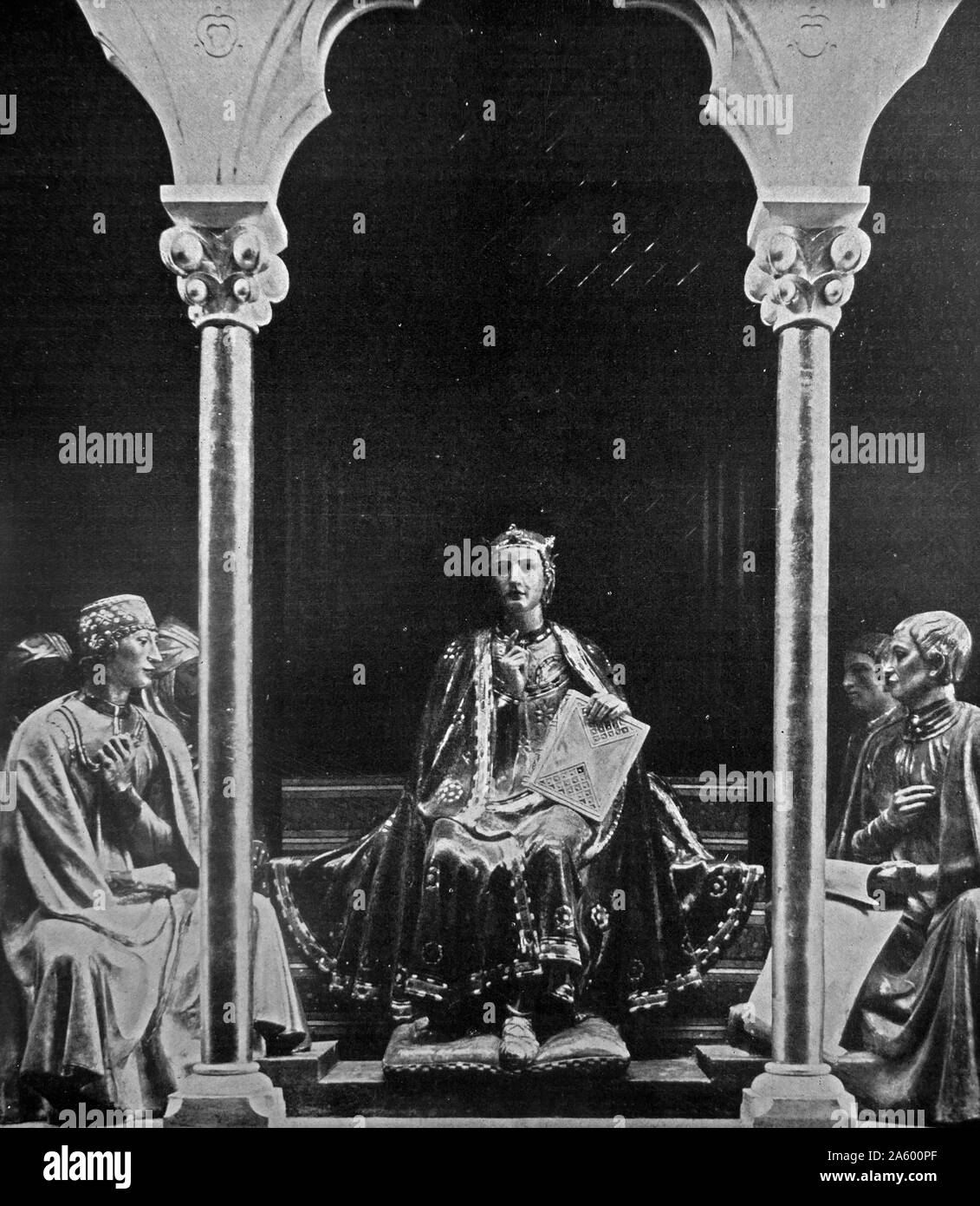 Ritratto di Re Alfonso X (1221-1284), Re di Castiglia e León e Galizia. Datata xiii secolo Foto Stock