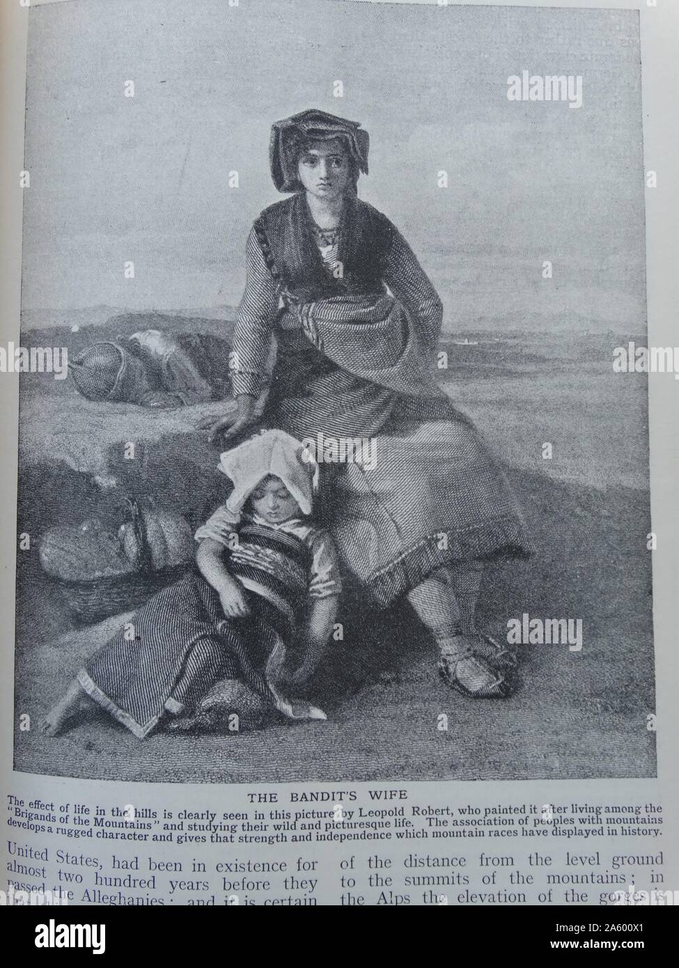 Pittura intitolata 'Il bandito la moglie' da Louis Léopold Robert (1794-1835) pittore svizzero. Datata del XIX secolo Foto Stock